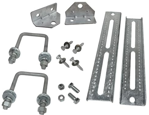 A.A 12 Galvanized Swivel Top Bunk Bracket Kit with Hardware for Boat Trailer, fits 3x3 Cross Members, Heavy Duty (2 Pack)