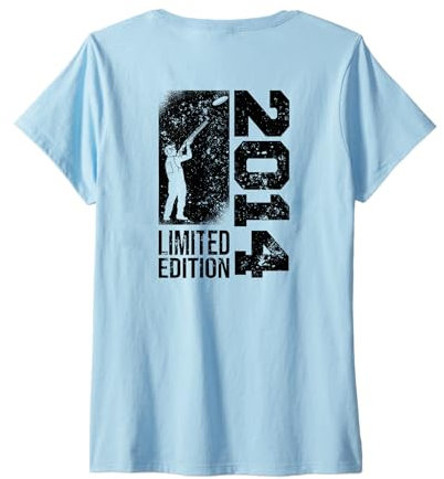 Damen Tontauben Jahrgang 2014 geboren Geburtstag Tontaubenschießen T-Shirt mit V-Ausschnitt