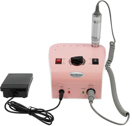 Fresa de uñas eléctrica profesional con 5 taladros 35000 rpm, lima de uñas eléctrica con pedales, diseño de bloqueo de puntas, taladro de dirección cambiable, fresadora de uñas para uñas de gel, 14,5