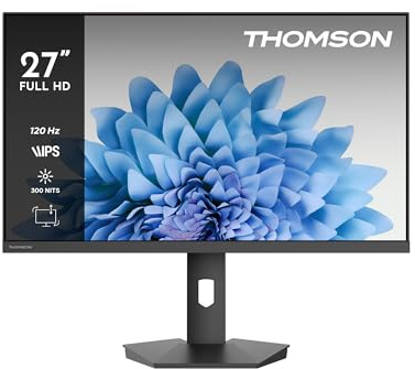 Thomson 27 Pollici (69 cm) Studio Business Monitor Full HD, Frequenza di Aggiornamento 120Hz, HDMI, Supporto VESA 75x75, Nero, M27FB5C15