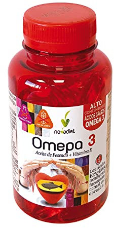 Novadiet – OMEPA 3 Cápsulas con Vitamina E , Aceite de Pescado y Omega 3, Ayuda a Controlar los Niveles de Colesterol y la Tensión Arterial – 90 Cápsulas