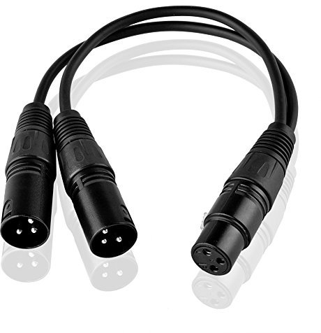 SIENOC 0.3M XLR maschio/femmina a XLR femmina/maschio Cavo microfono 3 'Pro Cord Splitter Serie Y-Cable (XLR(F) - (M) x 2, Nero)
