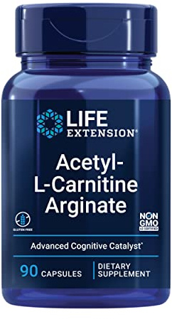Life Extension Acetyl-L-Carnitine Arginate, Advanced Brain & Nerve Health, Cellular Energy Support, Gluten-Free, Non-GMO, 90 Capsules