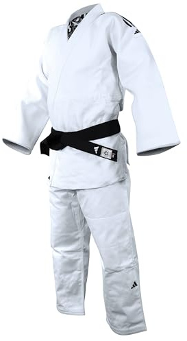 adidas Kimono de Judo Millenium Bandes (Couleur : Noir - Taille : 185 - Broderie :)