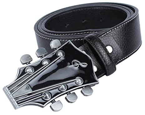 Oshhni Ceinture Homme Ceinture En avec Guitare, Noir, 120cm