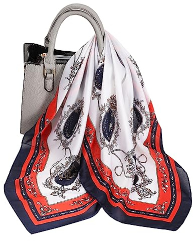 KOOYOL Femme Foulard Carré de Soie Multi-motifs Foulards de la mode légère Carré Wrap Sentir soie Écharpes