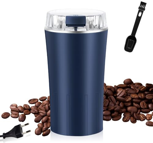 Macinacaffè elettrico, 300 W, macinacaffè elettrico, macinacaffè elettrico, 304 coltelli in acciaio inox Bpa Free viene fornito con spazzola per la pulizia, macinino automatico per caffè, spezie,