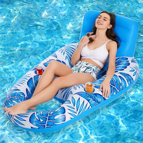 SHMIZZ Colchoneta Piscina Adultos, Boya Piscina Adulto Inflable para Piscina Colchón Inflable Boya Piscina de Agua Sillón Boya de Piscina Hamaca de Agua Inflable