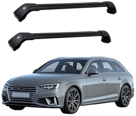 DPBXQ 2 Stück Aluminium Dachträger für Audi A4 Avant (8W5, B9) 2015 2016 2017 2018 2019 2020 2021 2022,DACHTRÄGER AUS Aluminium Fahrradträger Dachboxen Dachgepäckablage,1