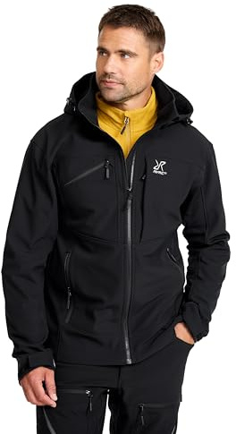 RevolutionRace Hiball Softshell Jacket für Herren, Outdoor Jacke für Wandern, Black, L
