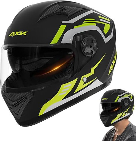 Cappello da Moto con Doppia Visiera - Casco da Moto Integrale, Casco da Moto | Doppio specchietto Protezione per Bici da Strada Copricapo da Corsa, Cuscino Ammortizzante Integrale Doppia Visiera