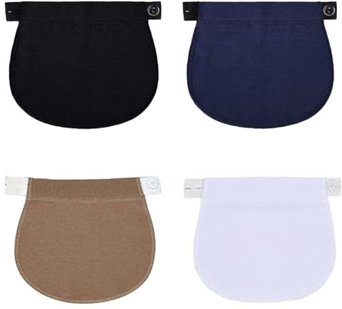 HSKRKOW 4 Pezzi Estensori Elastici In Vita Per Pantaloni, Elastici Estensori Per Pantaloni Gravidanza, Estensori Regolabili Per Bottoni Per Jeans, Pantaloni, Estensori Per Bottoni Per Donne(4Colores)