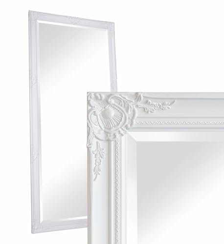 dasmöbelwerk Wandspiegel Barock Weiß 180x80 cm XL Spiegel Antik-Stil Ganzkörperspiegel