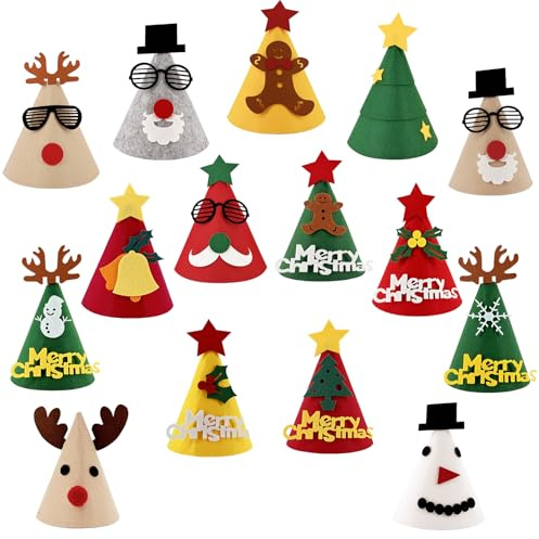yayafunfun 15pcs Christmas Party Hats Christmas Cracker Hats for Kids,Adults,Funny Jokes Novelty Hats Xmas Crackers Hats Cone New Years Eve Party