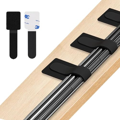 50 Pièces Attache-Câbles Adhésifs, Gestion des Câbles Sous le Bureau, Accessoires Maison & Bureau, pour TV, PC, Ordinateur Portable et Électronique (Noir)