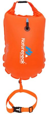Falafoty Bouée de Natation,Flotteur Natation Extérieur, 48 * 31 cm Bouée Gonflable Sac Étanche Très Visible Air Remorquage pour Nageurs Sports en Eau Libre Triathlètes Accessoires Entraînement