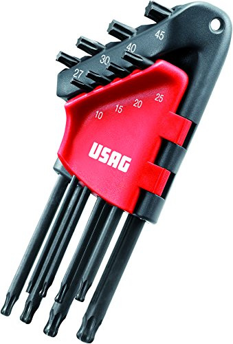 USAG 280 LTSTX/S8 sats vinkelskruvmejsel (lång, med kulhuvud för inner-Torx-skruvar, 8-delare) U02800078