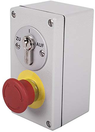 Schlüsselschalter aufputz mit NOT-AUS Pilzknopf AP2-2T/S Notstopp Schalter