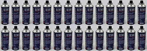 RHP 28x 227g Butan Gaskartuschen mit Ventil für Grill, Lötlampe, Campingkocher, Gasheizung, Gaskocher, Lötbrenner, Lötmeister, Bajonett-Ventilkartusche, Butangas, MSF-1a