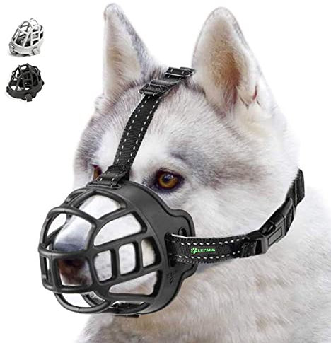 Korbmaulkorb für Hunde, Silikon-Korb Hund Maulkörbe, Atmungsaktiver Rundum-Abdeckung des Und Verstellbare Träger, Verhindert Bellen, Beißen und Kauen. (Größe 2,schwarz)
