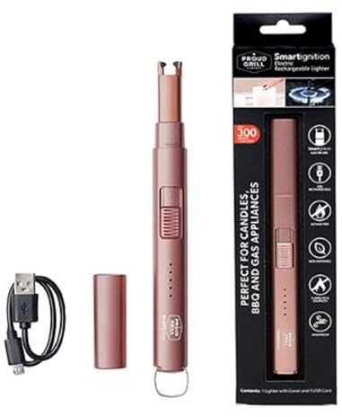 Proud Grill Smartignition Electric Rechargeable Lighter - Rose Gold. Perfect as a Candle Lighter, for Grills and Gas Appliances | Portable and Odor Free | Non-Disposable