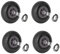TRUTZHOLM 4x Sackkarrenrad 260x85 mm 3.00-4 Bollerwagenrad, Luftrad, Ersatzrad, Nabenlänge 60 mm versetz