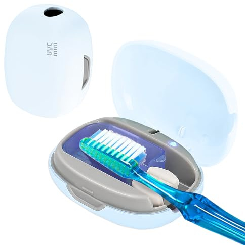 Esterilizador Cepillo Dientes Portátil UV Recargable | Higienizador Cepillo Dientes USB - Esterilizador Dental Ultravioleta y Estuche para Viajes, Hogar y Oficina