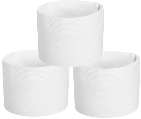 PATIKIL Fußball Kapitänsbinde, 3 Stück Kapitänsarmbänder für Fußball Elastische Kapitänsarmbänder Sport Kapitänsbinde für Jugendliche Erwachsene Fußballteam Training Weiß