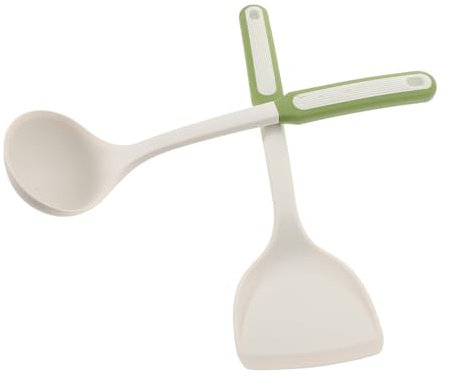 ABOOFAN Komplette Silikon Kochutensilien Suppenkelle Spatel 2er Set Küchenutensilien Antihaft Hitzebeständig Multi-