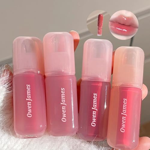 Sitovely Jelly Lipgloss Feuchtigkeitsspendender Lip Glaze, Glänzender Praller Lip Gloss Lang anhaltender Antihaftbeschichteter Becher Getönter Lippenbalsam, Flüssiger Lippenstift mit Glas Finish