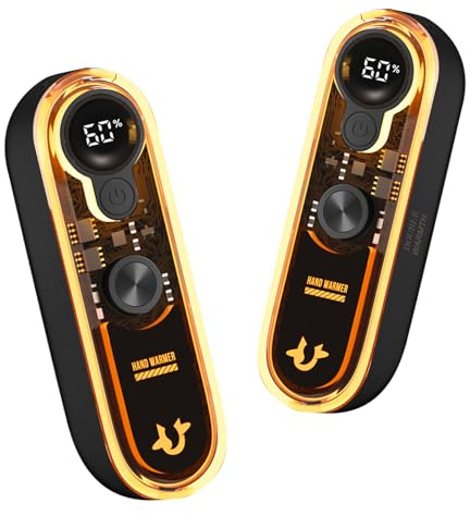 URAQT Calentador de Manos Recargable 2 Pcs, 6000mAh Magnético Calentadores de Manos, Calor 4 Niveles de Calor hasta 60°C, 2 en 1 Calienta Manos Electrico para Raynauds, Golf Navidad Camping Senderismo
