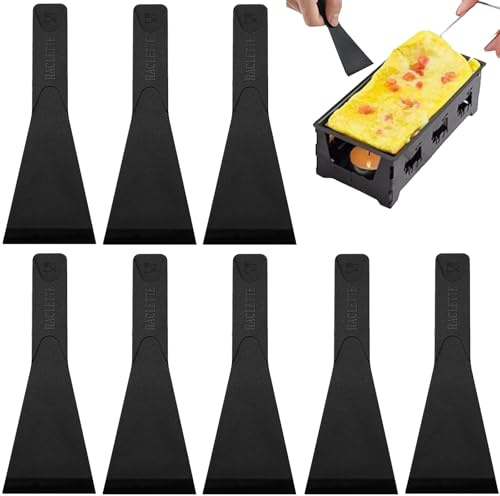 8 Pezzi Raschietto per Raclettes in Nylon, Spatola in Plastica, Spatola Raclette, Resistenti al Calore e Non Graffiano, per Formaggio, Pancake, Cucina e Griglia, Ideale per Formaggio Ristorante Casa