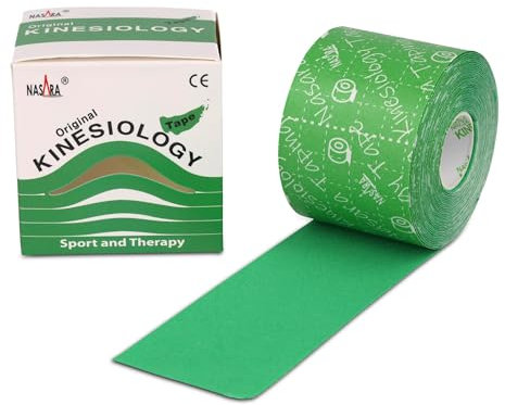 Nasara Original Kinesiologie Physio Tape für Sport und Medizin, Rollengröße 5cm x 5m, Grün