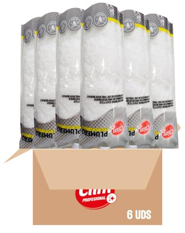 Clim Profesional - 6 Plumeros de Microfibra con Cabezal Extra Desmontable, para Limpieza Profesional de Muebles y Superficies Delicadas. Uso en Seco o Húmedo.