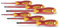 HÖGERT TECHNIK Juego de 6 destornilladores aislantes magnéticos con mango antideslizante, destornillador Phillips y destornillador plano 1000 V, STAL S2, rojo/amarillo