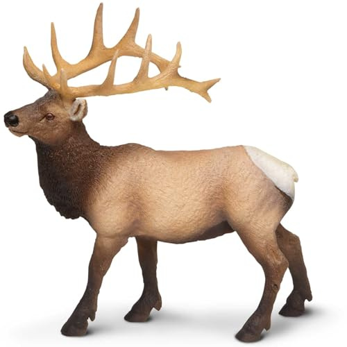 Safari Ltd. Elk Bull Figurine - Detailed 4.75 Plastic Model Figure - Fun Educational Play Toy for Boys, Girls & Kids Ages 3+