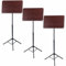 Classic Cantabile Orchesterpult Rosenholz - Robustes Stativ mit großer Notenablage - Optik in Rosenholz laminiert - Höhenverstellbar von 65 bis 110 cm - Prismenverbindung - Spar-Set mit 3 Stück