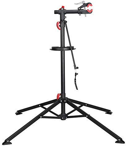 Yaheetech Bike Repair Stand Adjustable Foldable Bicycle Rack, Black/Red