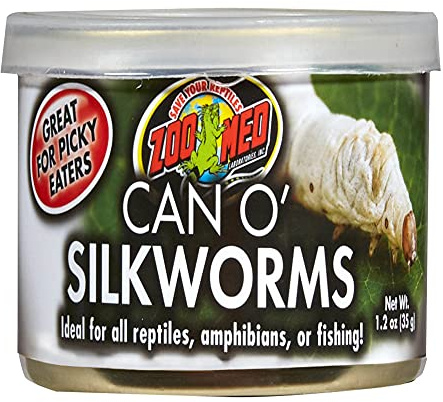 Zoo Med Can O' Silkworms Bearded Dragon Food 1.2 oz.