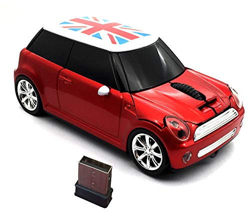 Kamouse Wireless Car Mouse, Super Cute Car Shaped Mouse USB Computer Optical Gaming Mice with Mini Receiver for PC Notebook Window