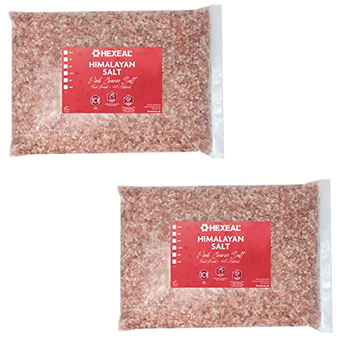Hexeal Himalayan Pink Salt 10kg – 10kg Bag of Coarse, Food Grade Salt – Suitable for Seasoning & Cooking – 100% Natural Salts for Soothing Baths, Beauty & Cosmetics