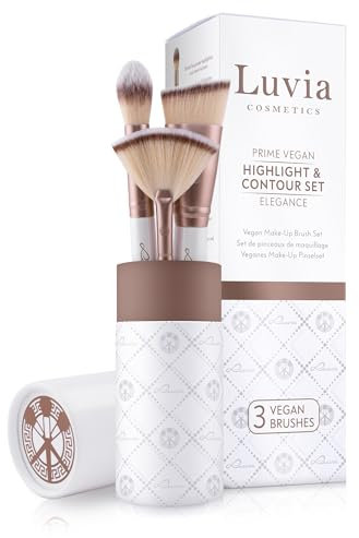 Highlight & Contour Pinselset Luvia, 3 Kosmetikpinsel im Set, Vegane Schminkpinsel