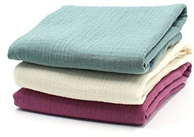 VmG-Store 3 x muslinset på varje 0,5 m x 1,35 m, dubbel gauze-tyg, 100 % bomullstyg, Tex Standard 100 (set om 3 0,5 m, set 19)
