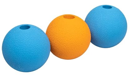 Amazon Basics Supreme Gummibälle zum Spielen für Hunde, 6.35 cm (3 Stück), Blau, Orange
