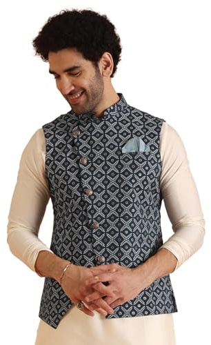 KISAH Mens Nehru Jacket - Stylish Modi Jacket - Traditional Indian Ethnic Wear for Men - Ideal for Weddings & Celebrations