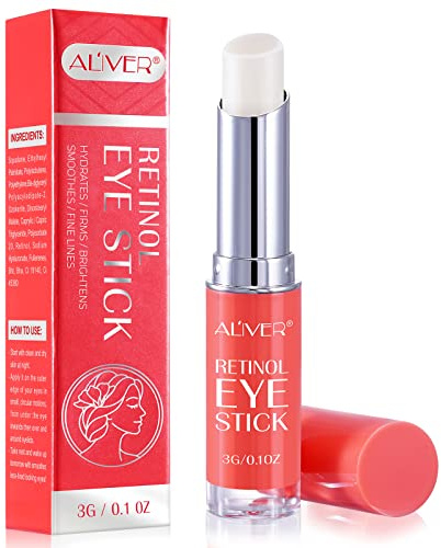 Retinol Eye Stick,Retinol Augencreme für dunkle Augenringe,Reduktion von feinen Linien,Augenbalsam Stick,Unter Augencreme Anti Aging, glättet Falten