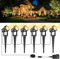 NATPOW Garden Spot Lights, Garden Spike Lights Mains Powered, 6-in-1 LED Outdoor Landscape Spotlights with Adapter, IP65 Waterproof 5V LED Lighting for Lawn, Pathway, Yard(Warm White)