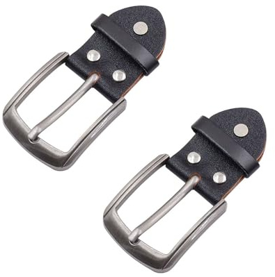 CHENNAN 2 Pezzi 35mm Fibbia Classica in Lega di Zinco per Cintura, Ricambio Quadrata, Regolabile in Metallo per Fissare Cinture, Jeans (Marrone)