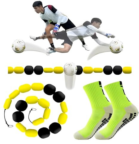 Torwart-Trainingsausrüstung, 9 FT 13 FT Einzelleinen-Abweiser für Beweglichkeitstraining, Torwart-Abweiserausrüstung mit 2 Wassersäcken, Fußball-Rebound-Ketten-Trainingsausrüstung für empfindliche(13F