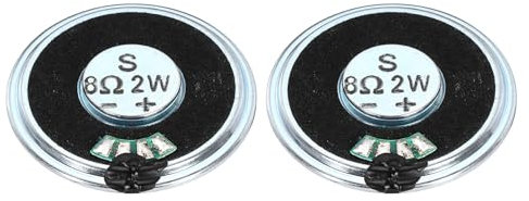 QUARKZMAN 2pcs 2W 8 Ohm Altavoces Pequeños Carcasa de Metal Altavoz Magnético Interior Redondo para Altavoces Mini DVD EVD Multimedia Móvil Portátil Máquina Publicidad